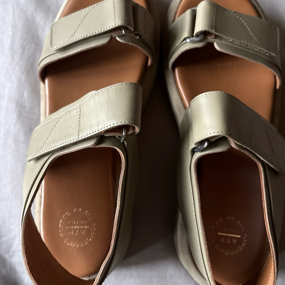 A.P.C. Tan Sandals with Adjustable Straps and Contoured Footbed
